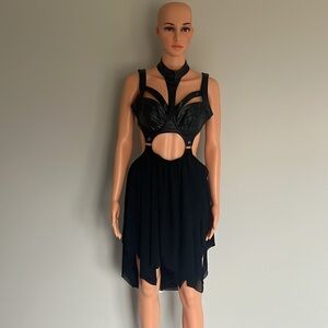 ‼️NEW‼️Dolls Kill X Darker Wavs Elegant Black Women's Dress Size Medium
